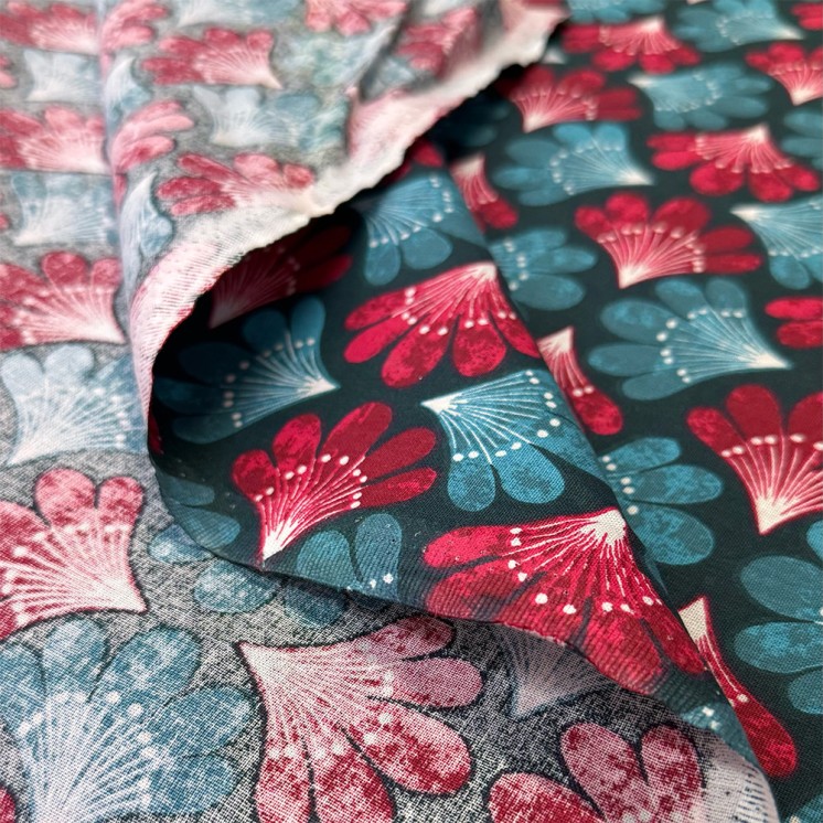 Cretonne de Coton à Motifs Éventails - Marseille Textiles