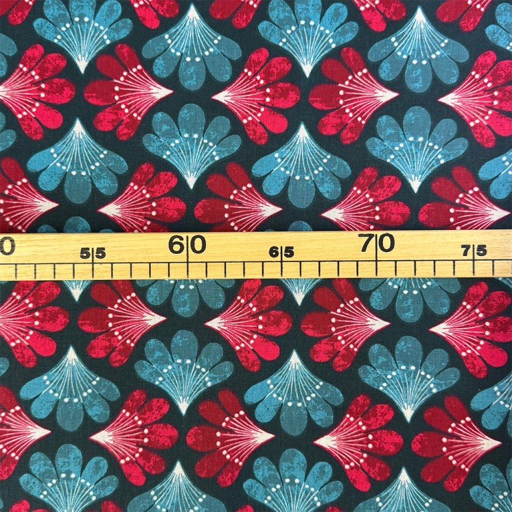 Cretonne de Coton à Motifs Éventails - Marseille Textiles