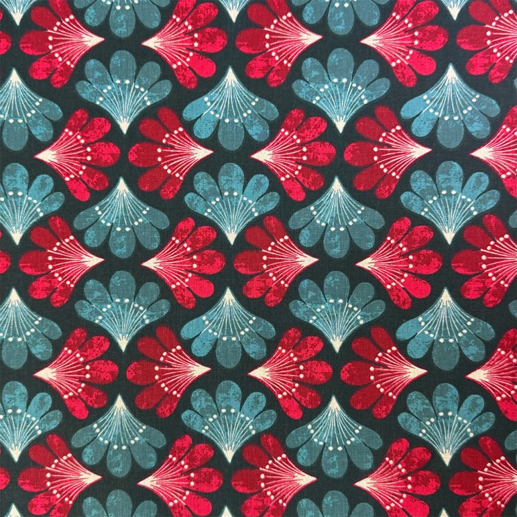 Cretonne de Coton à Motifs Éventails - Marseille Textiles