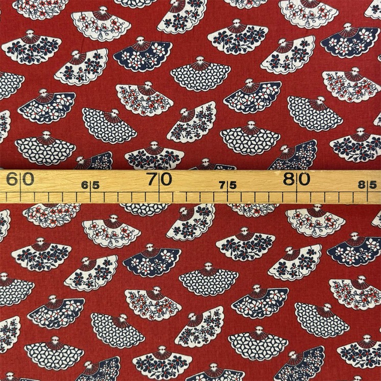 Cretonne Motifs éventails Japonais - Marseille Textiles