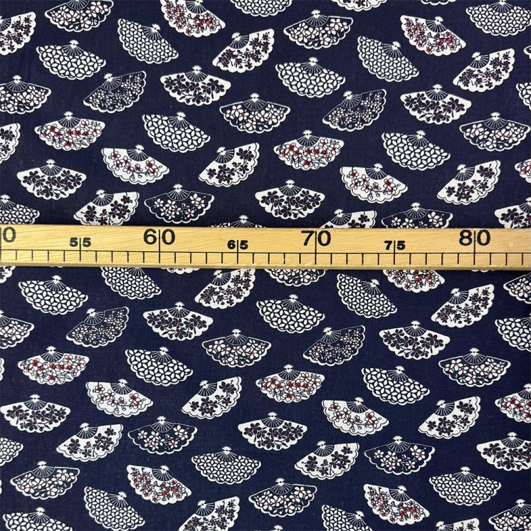 Cretonne Motifs éventails Japonais - Marseille Textiles