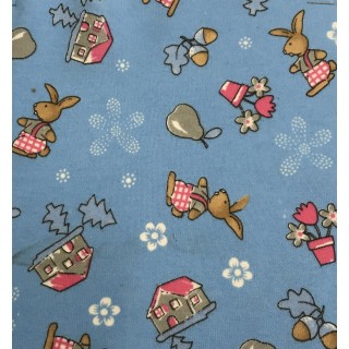 tissu jersey coton polyester imprimé lapinou, marseille textiles