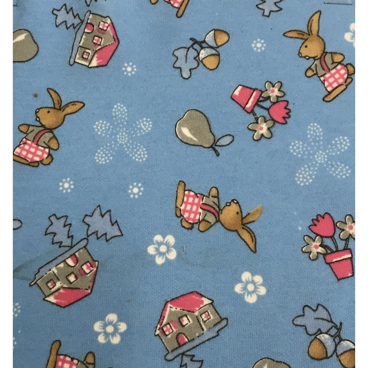 tissu jersey coton polyester imprimé lapinou, marseille textiles