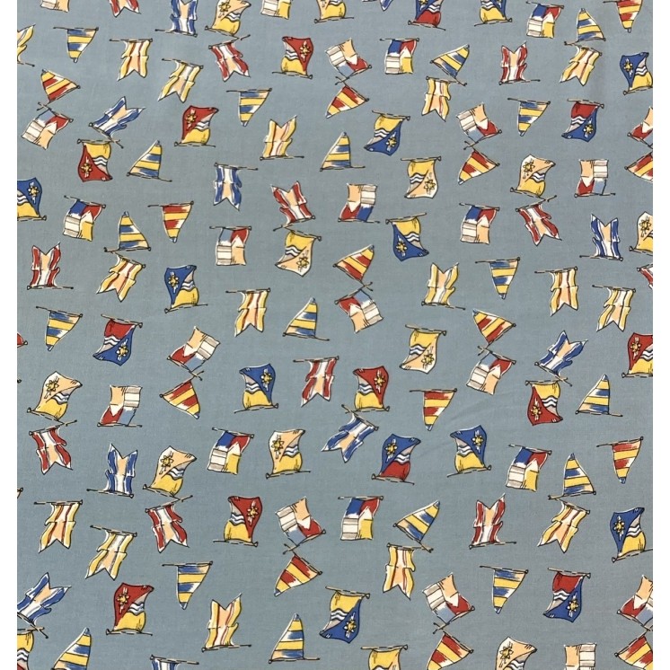 Tissu viscose imprimé drapeau - Marseille textiles