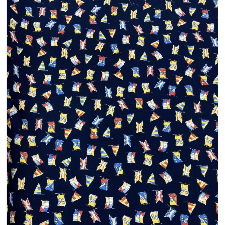 Tissu viscose imprimé drapeau - Marseille textiles