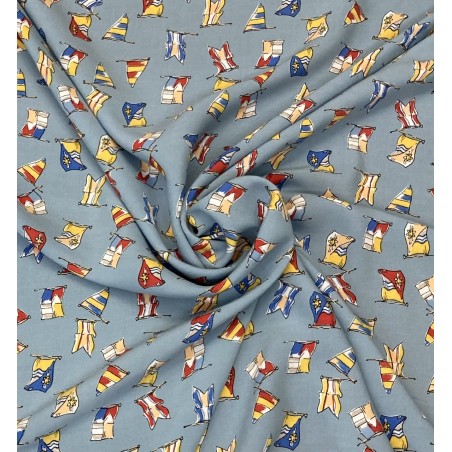 Tissu viscose imprimé drapeau - Marseille textiles