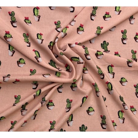 tissu viscose imprimé cactus , marseille textiles
