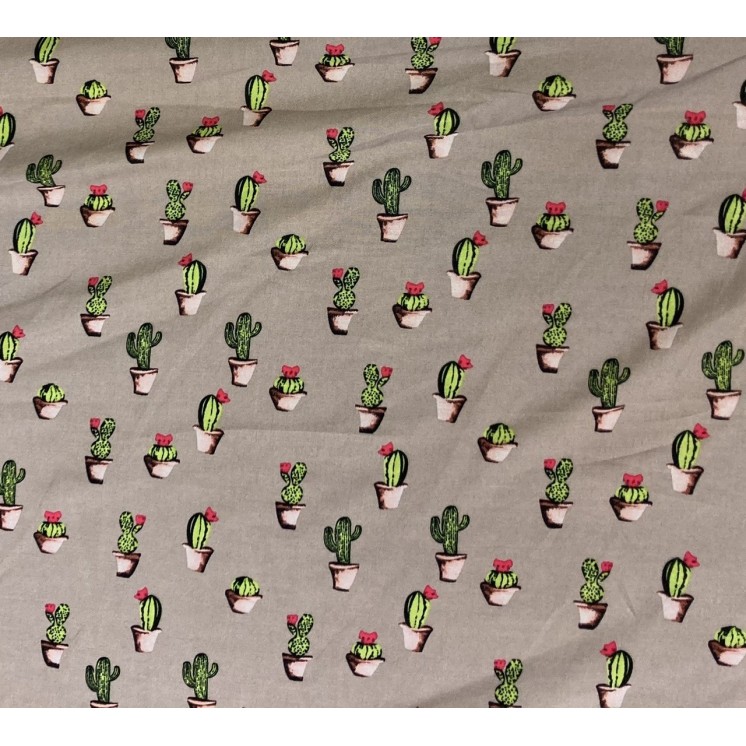 tissu viscose imprimé cactus , marseille textiles